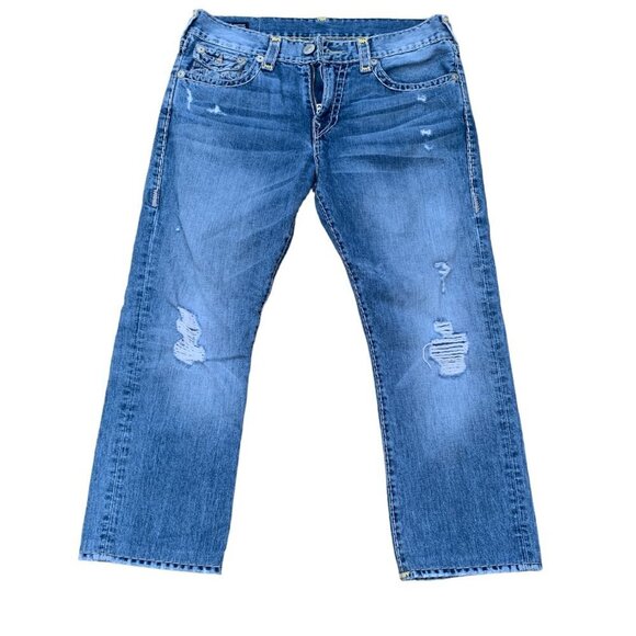 True Religion Jeans Size 33 RICKY FLAP T Blue - Picture 7 of 10